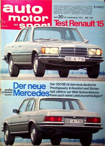 Deckblatt Auto Motor und Sport (20/1972)